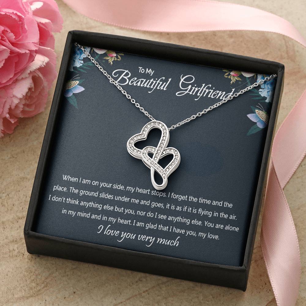 Gift For Girlfriend. Birthday Gift. Anniversary Gift. Christmas Gift. Double Hearts Necklace