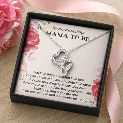 Pregnancy Gift For Friend • Gift For First Time Mom • Pregnancy Gift For Best Friend • Gift For Mom To Be Double Heart Double Hearts Necklace