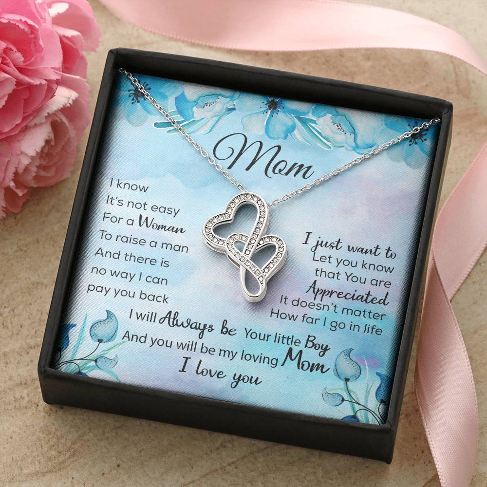 To My Mom Necklace Sentimental Gifts For Mother Thank Mothers Day Birthday Double Hearts Necklace
