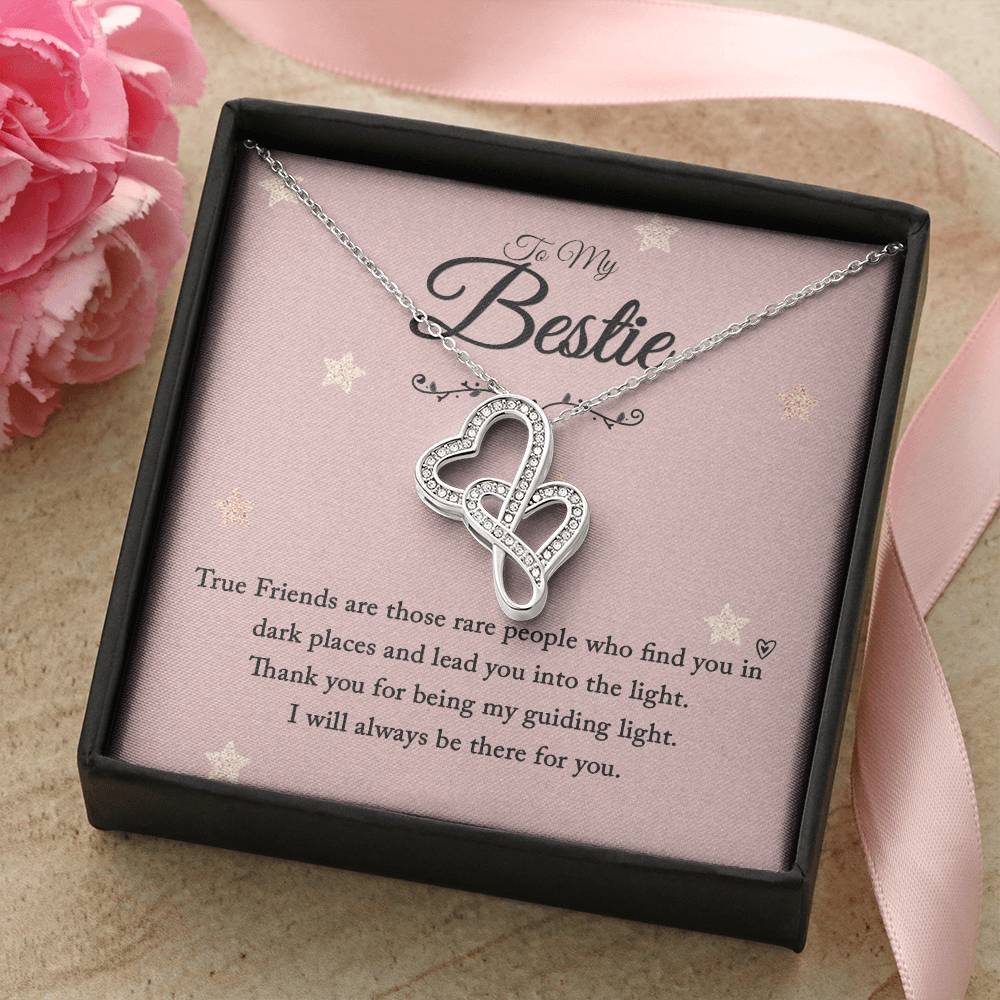 To My Bestie Necklace Bff Necklace Gift To My Bestfriend Bff Birthday Bff Gift Necklace Graduation Gift Birthday Gift Double Hearts Necklace