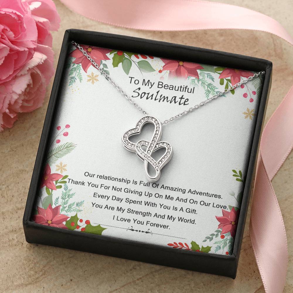 To My Soulmate - Double Hearts Necklace