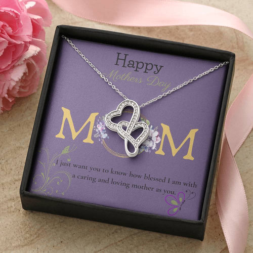 Mom ! Gift Set For Mother's Day. Double Hearts Necklace