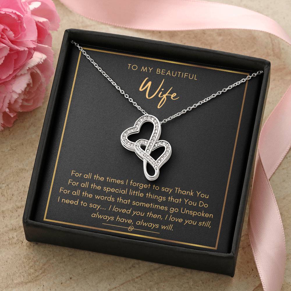 My Beautiful Wife I Love You Still Double Hearts Necklace