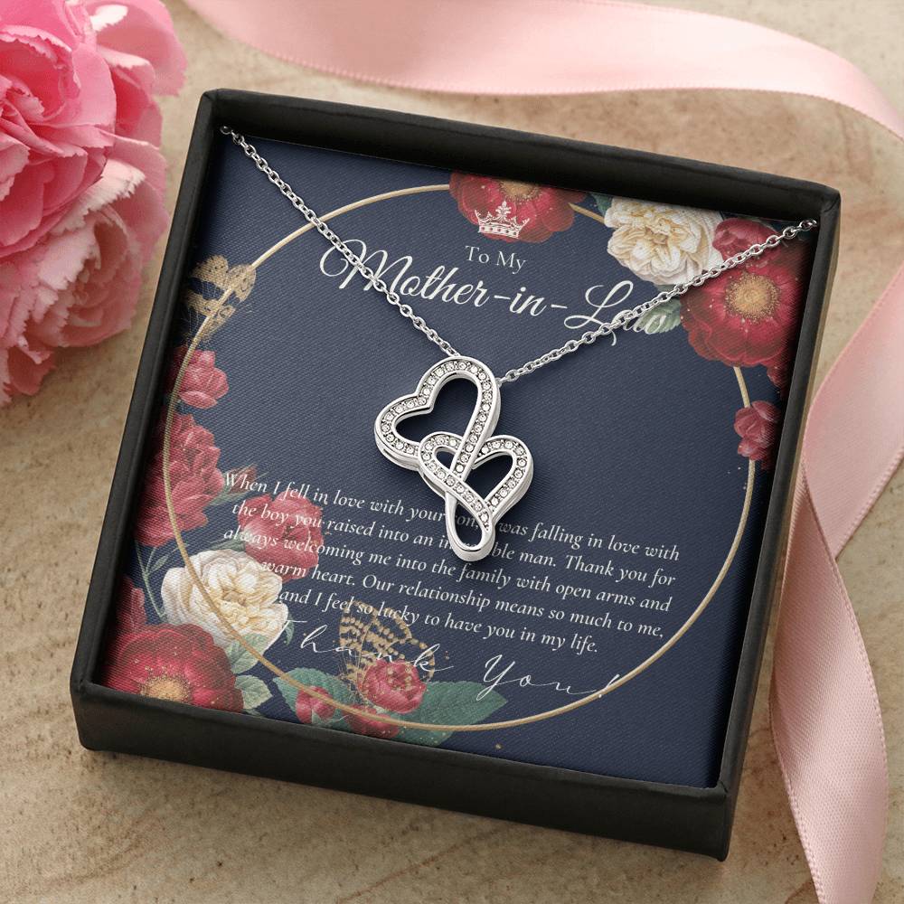 Mother In Law Gift Mom In Law Jewelry Mother's Day Gift For Mother-In-Law Gift For Mother In Law Mother-In-Law Nec 3 Double Hearts Necklace