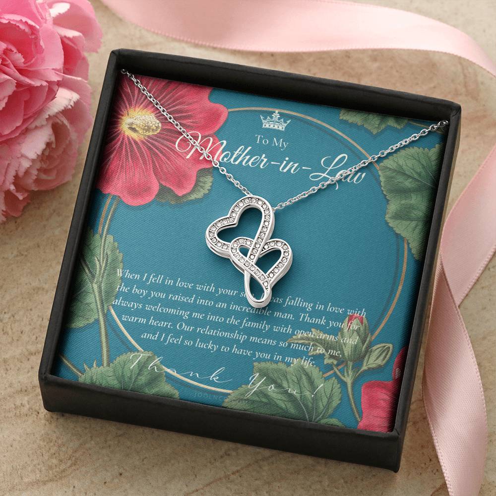 Mother In Law Gift Mom In Law Jewelry Mother's Day Gift For Mother-In-Law Gift For Mother In Law Mother-In-Law Nec 4 Double Hearts Necklace