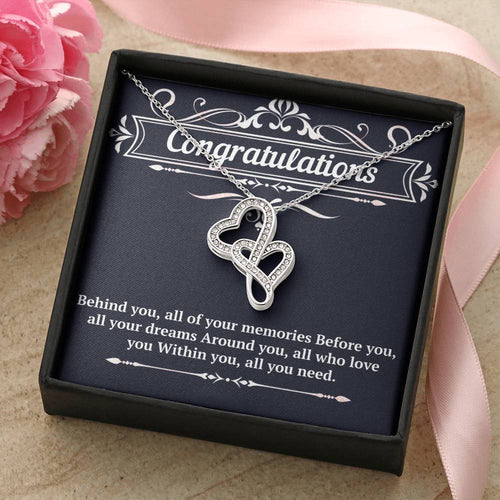 New Job Gifts Double Hearts Necklace