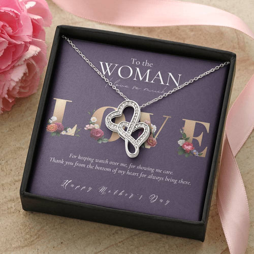 Mother's Day Gift For Mom Gift For Mom From Daughter Gift For Mom From Son Mom Necklace Best Mom Gift Message Car Double Hearts Necklace