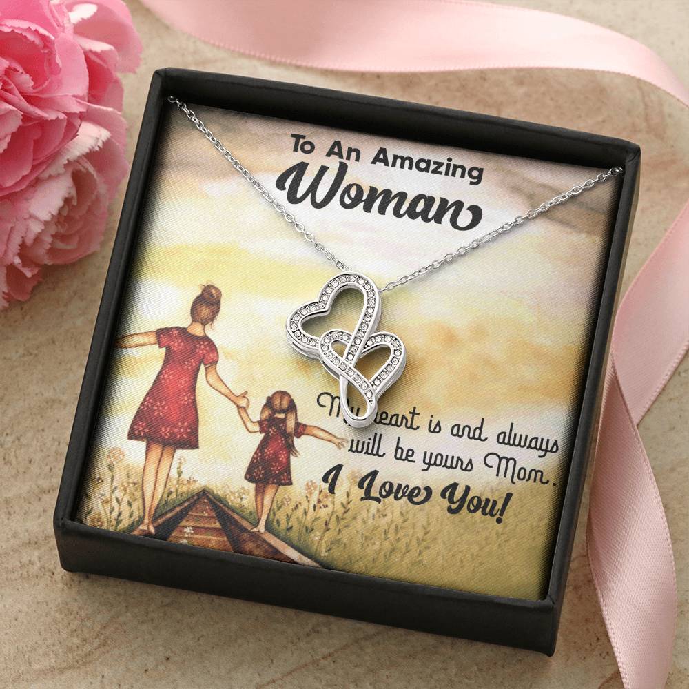 To An Amazing Woman Double Hearts Necklace