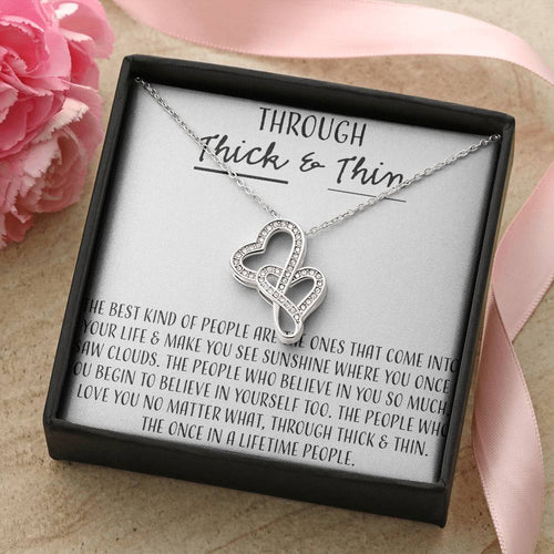 Through Thick And Thin Double Hearts Necklace
