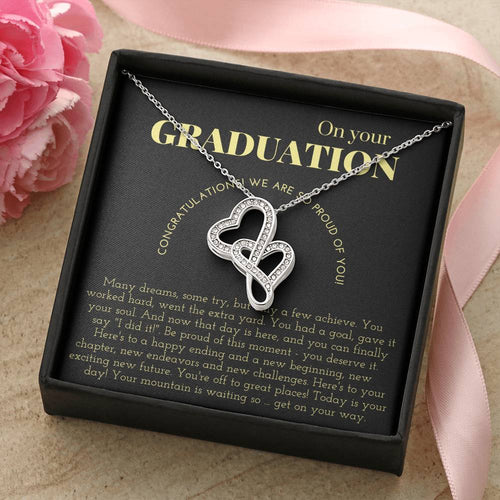 On Your Graduation - Double Hearts Necklace