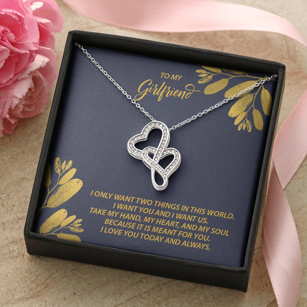 To My Girlfriend M38 Double Hearts Necklace