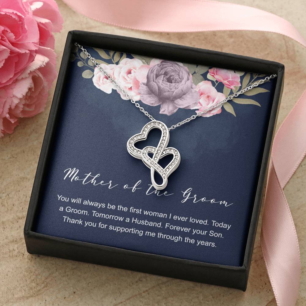 Mother's Day Gift For Mom From Son Double Hearts Necklace