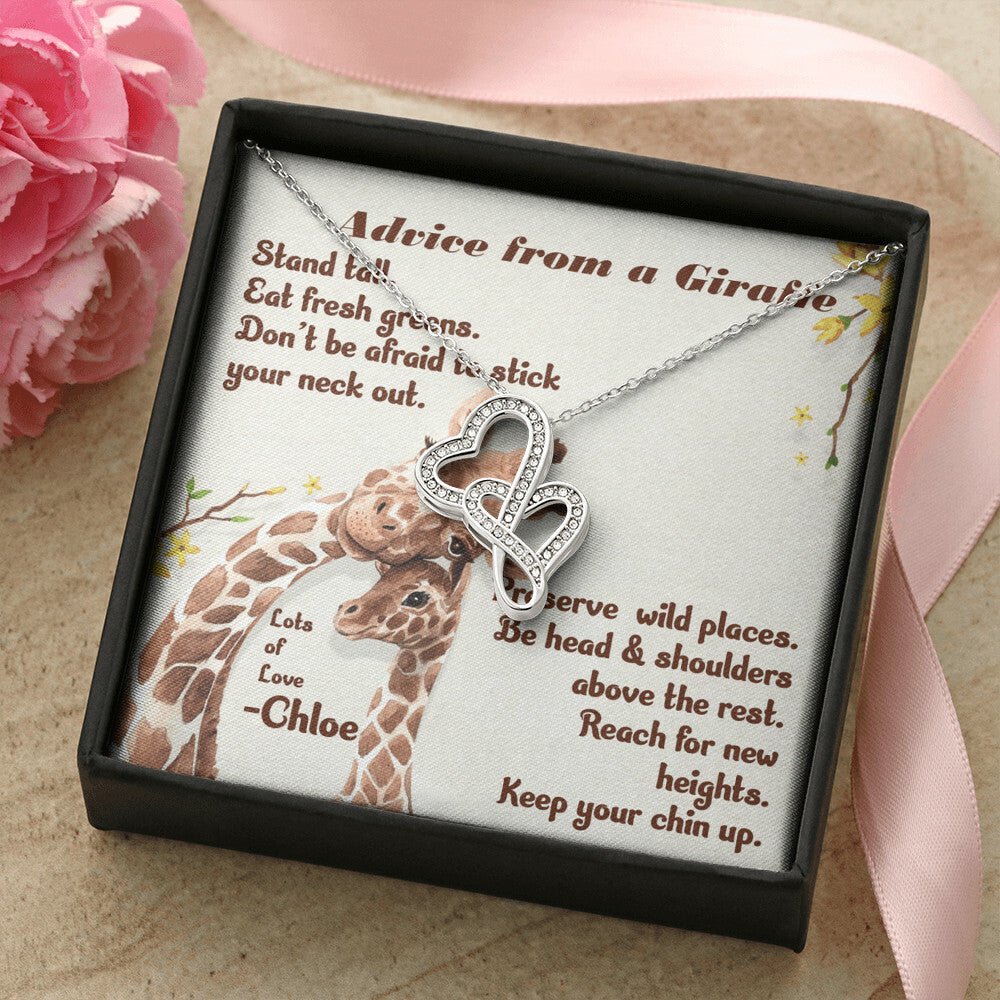 Giraffe - Double Heart Double Hearts Necklace