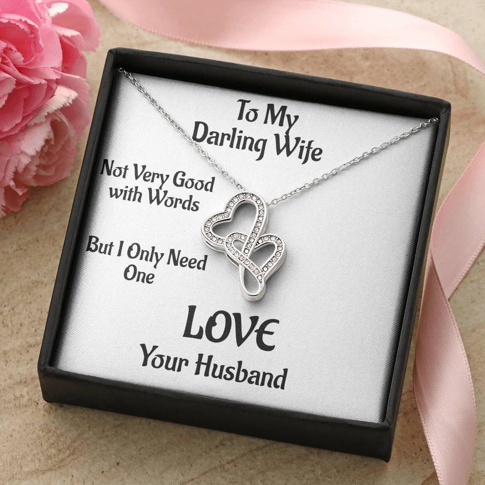 Love Pendant Double Hearts Intertwined Hearts Husband To Wife Gift Double Hearts Necklace