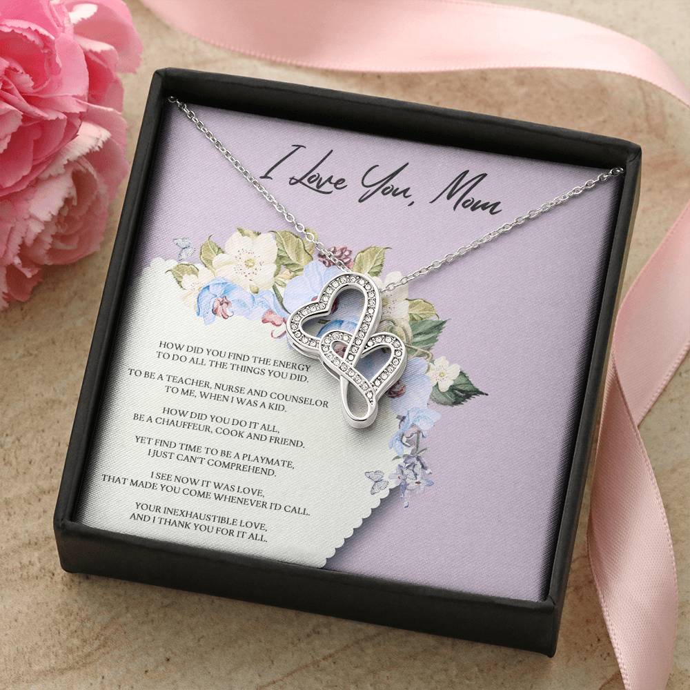 Mother's Day Gift From Daughter To Mom Forever Love Gift For Mom 1 Double Hearts Necklace