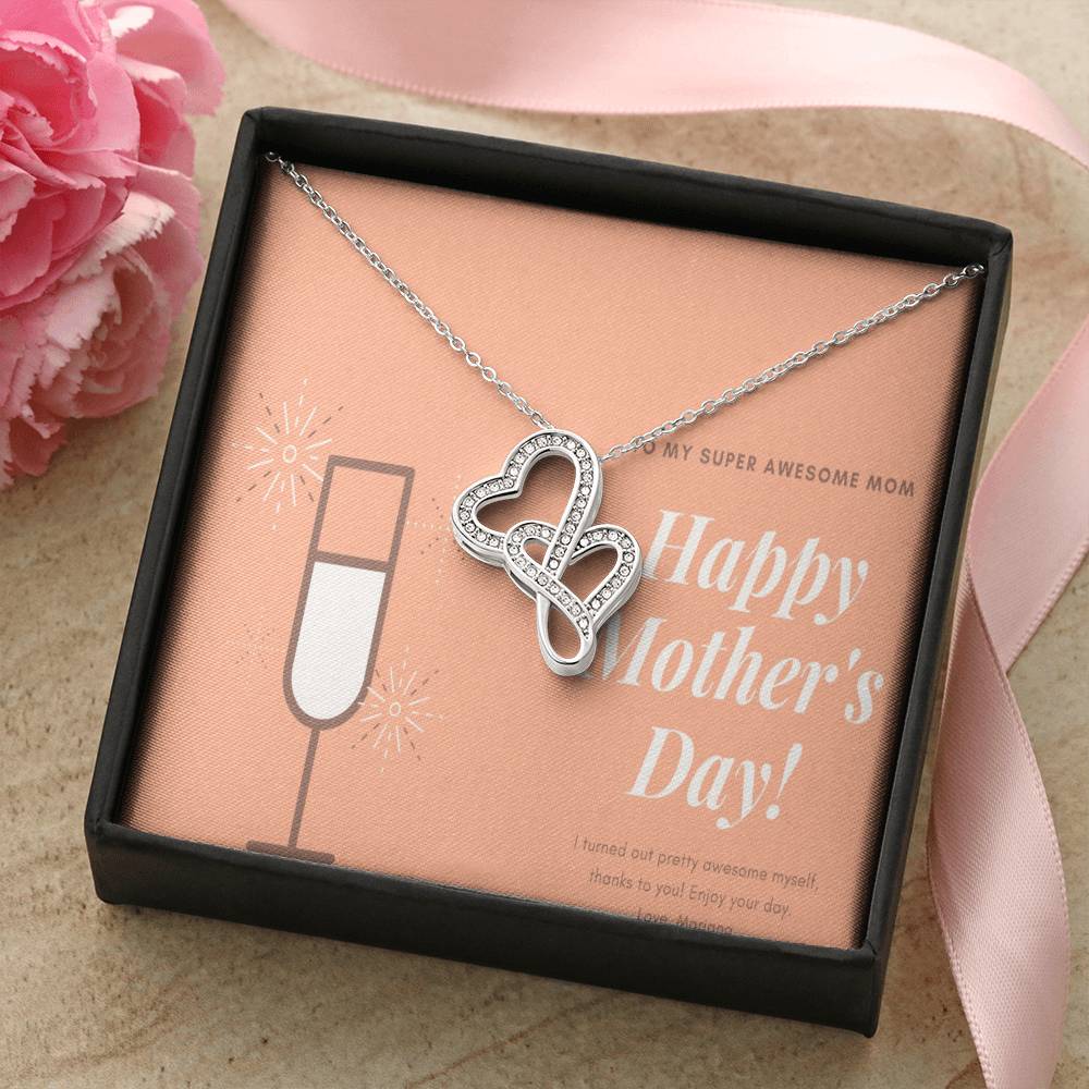 To My Mom 4 Double Hearts Necklace