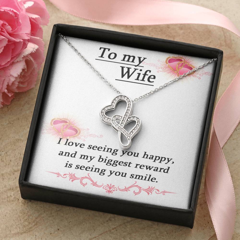 To My Wife Necklace - Anniversary Gift For Wife Birthday Gift For Wife Gift For Wife Necklace For Wife Gift For Wife B 1 Double Hearts Necklace