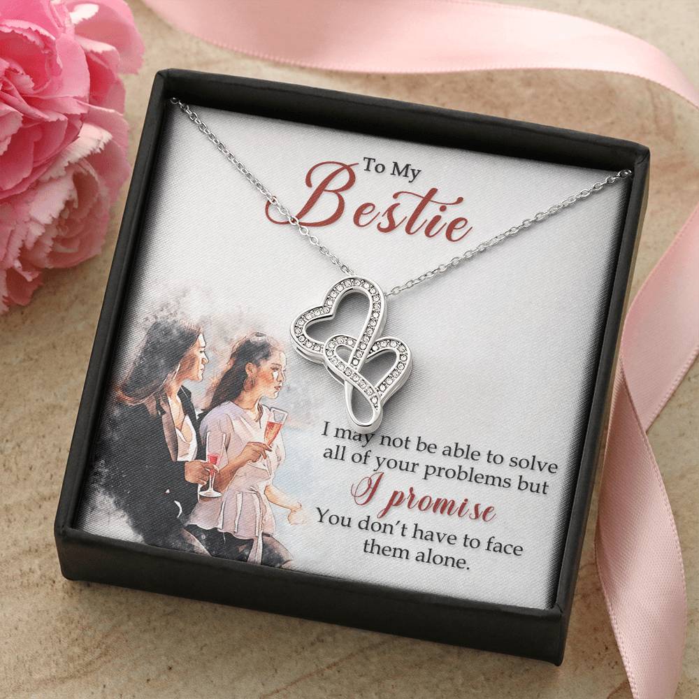 To My Best Friend-Necklace For Gift Double Hearts Necklace