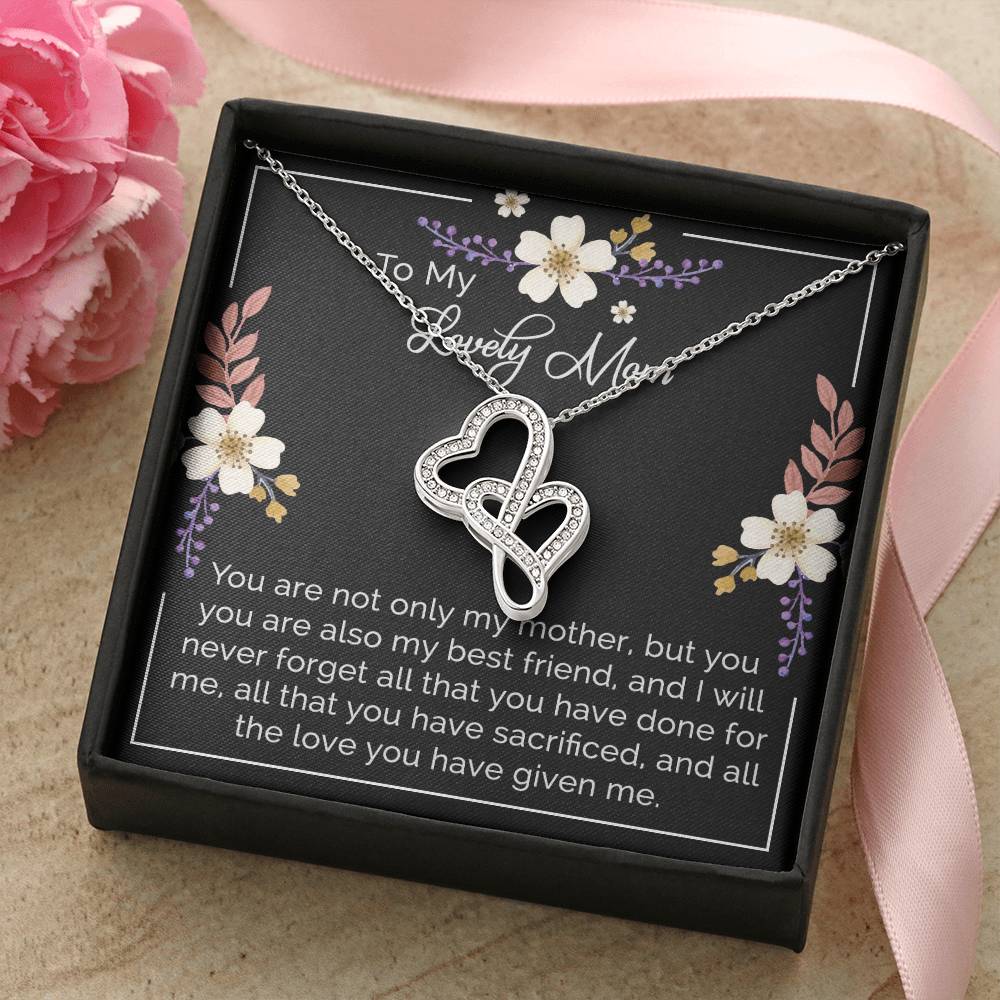 Mother's Day Gift From Daughter To Mom For Mom Double Hearts Necklace