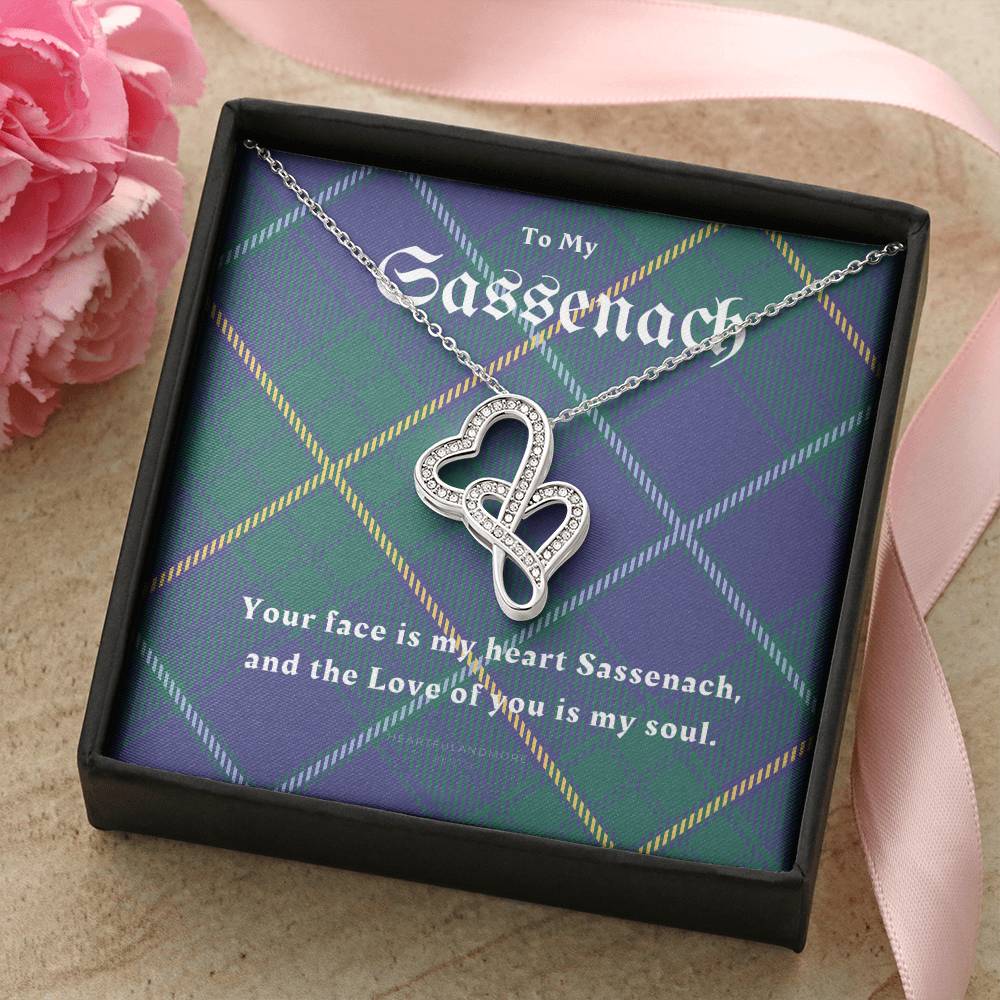 To My Sassenach Outlander Gift Outlander Gift Box Outlander Jewelry Outlander Gift For Wife Outlander Charm Outlander Double Hearts Necklace