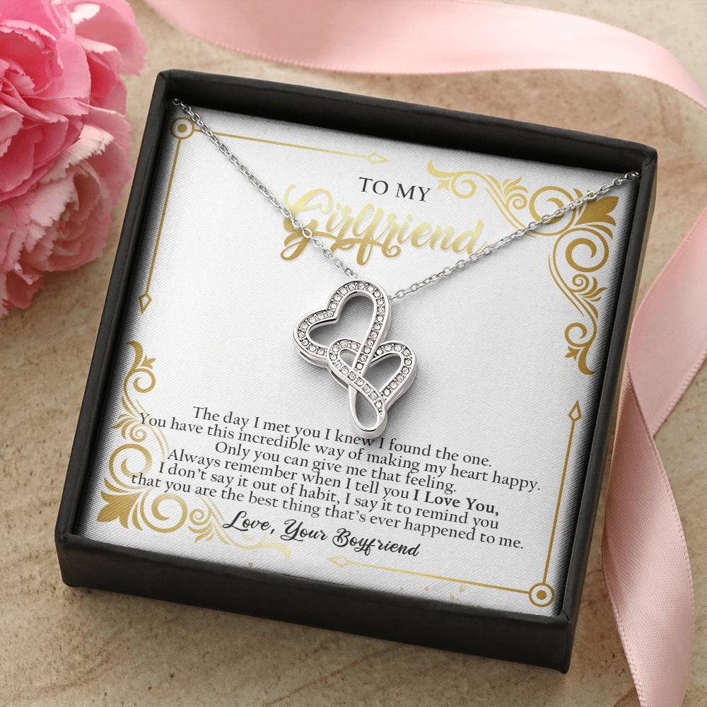 To My Girlfriend - - G01 Double Hearts Necklace