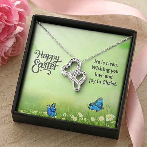 Happy Easter Gifts Double Hearts Necklace
