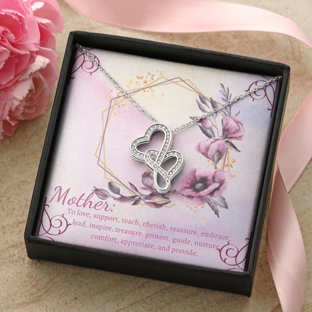 Mother Daughter Gift Gift For Mom Mom To Be Gift Mother's Day Gift Mother's Day Necklace Expecting Mom Gift Necklace F Double Hearts Necklace
