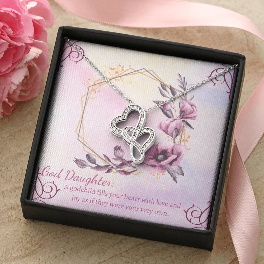 Goddaughter Giftsgoddaughter Necklace Godmother-Goddaughter Gift Goddaughter Jewelry Present For Goddaughter Double Hearts Necklace
