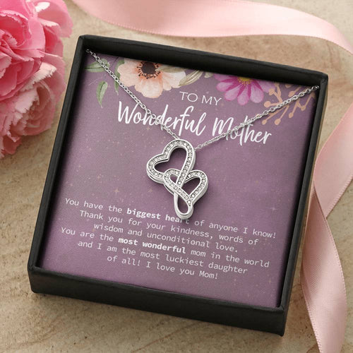 Birthday Gift From Daughter Gift For Mom Birthday Gift For Mom From Daughter Necklace Gift Mother's Day Gift Women's J Double Hearts Necklace