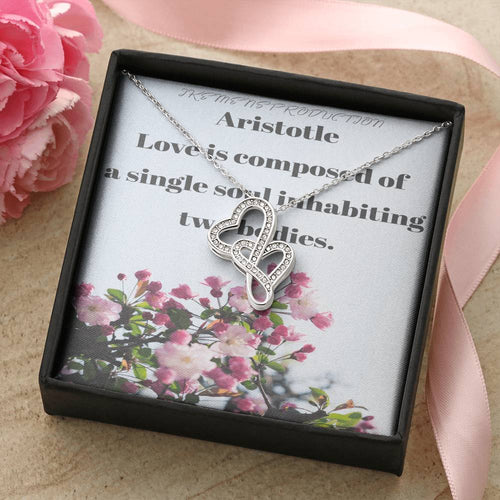 Ike Mens Production;Love Quote Jewelry 1 Double Hearts Necklace