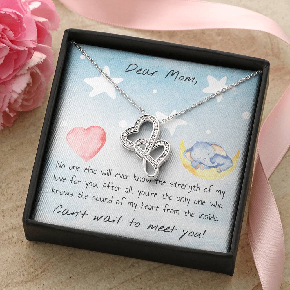 New Mom From Baby Double Heart Necklace Pendant Double Hearts Necklace