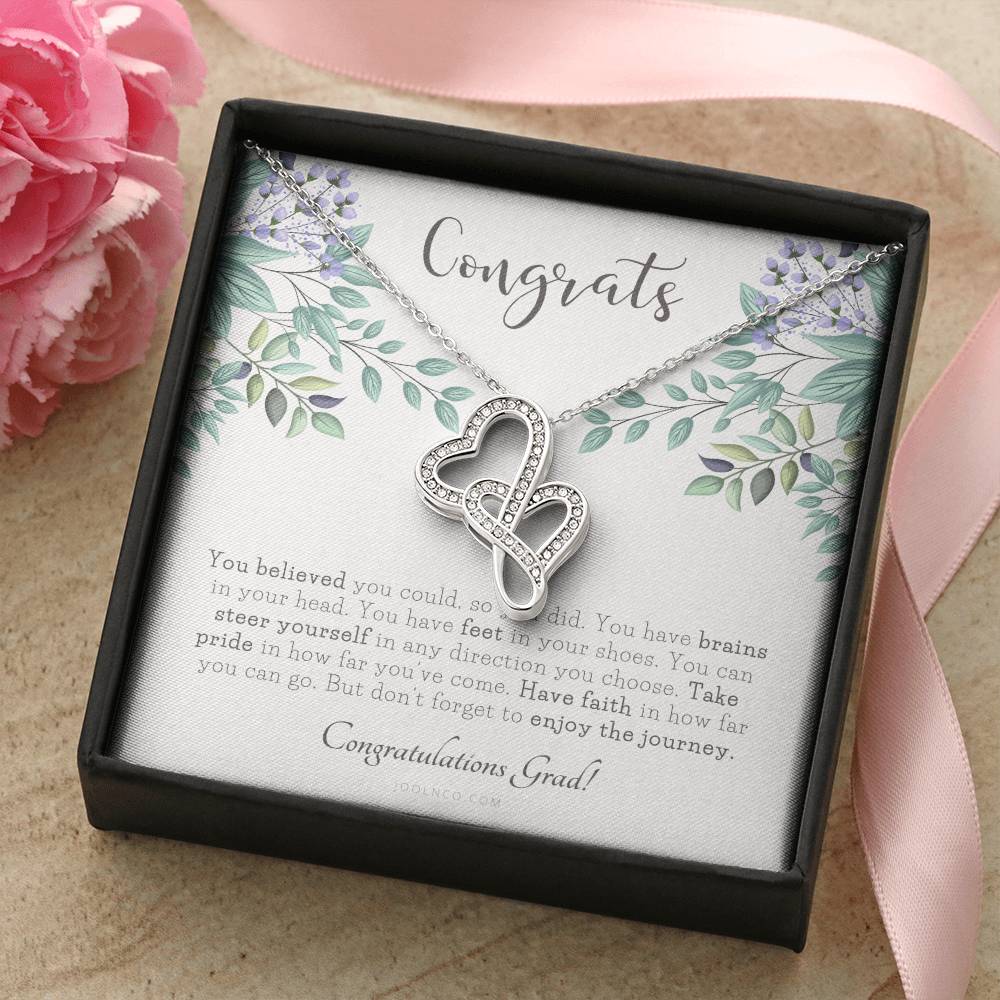 Graduation Gift Necklace Graduation Gift For Her College Graduation Gift For Her High School Senior Graduation Class O 1 Double Hearts Necklace