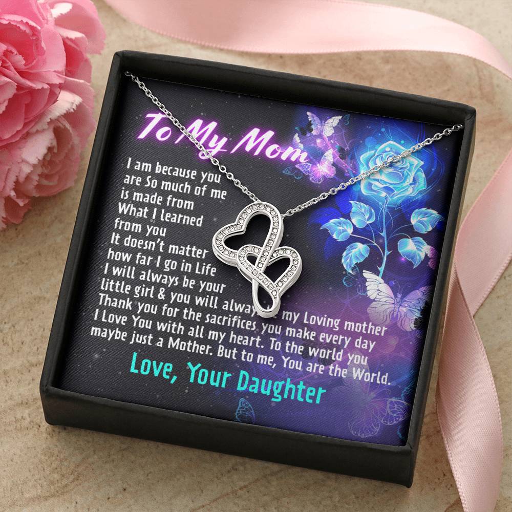 Gift For Mom - Double Hearts Necklace