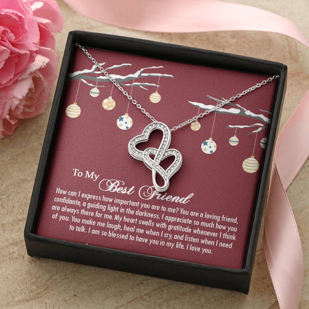 Best Friend Gift Jewelry Friend - Necklace Double Hearts Necklace