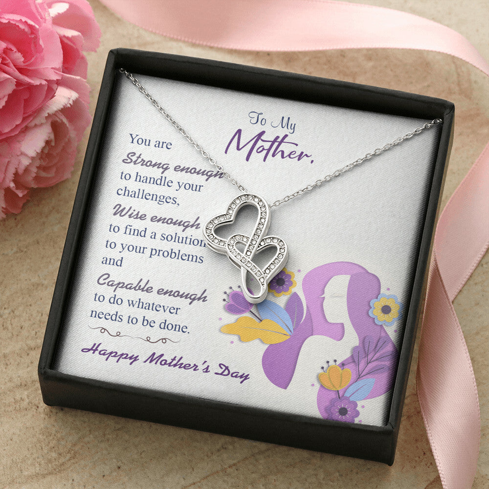 To My Mom 1 Double Hearts Necklace