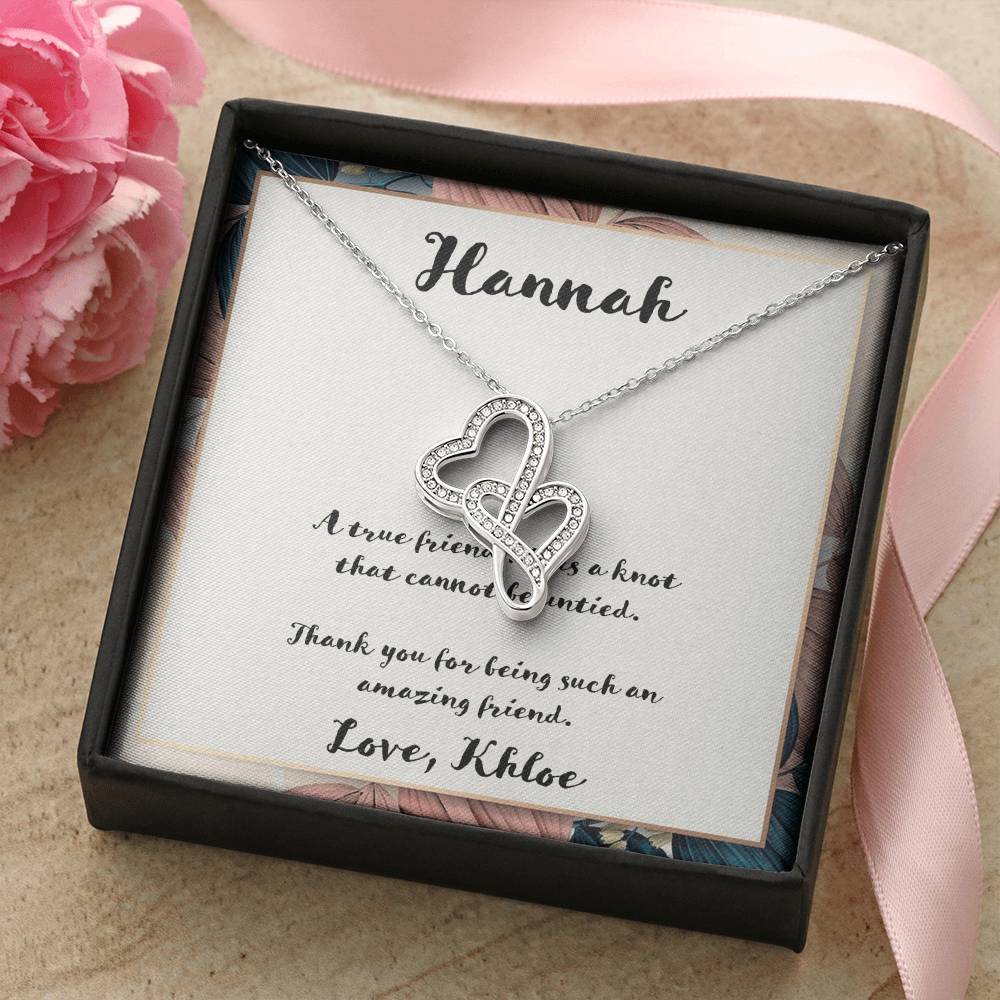A True Friendship Double Hearts Necklace