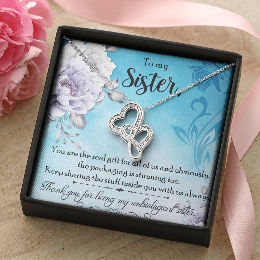 Sisters Necklacelove Hearts To My Sister Sisters At Heart Best Friend Gift Jewelry Best Friend Sisters Necklace Bff Ne Double Hearts Necklace