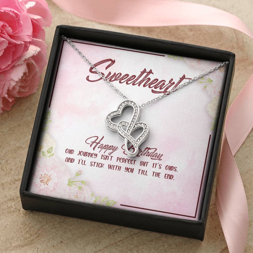 Happy Birthday Sweetheart- Double Hearts Necklace