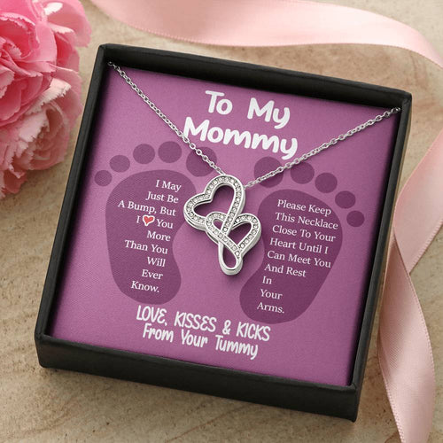To My Mommy - Double Hearts Necklace