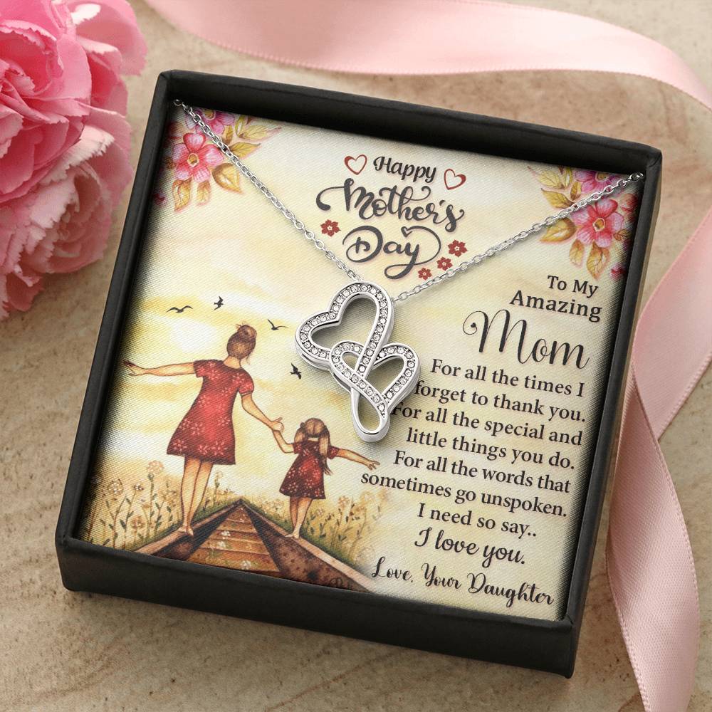 Best Necklace Gift For Mom - Best Mother's Gift Idea 2021 Double Hearts Necklace