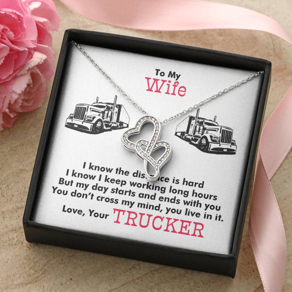 Trucker's Wife - Double Hearts Necklace