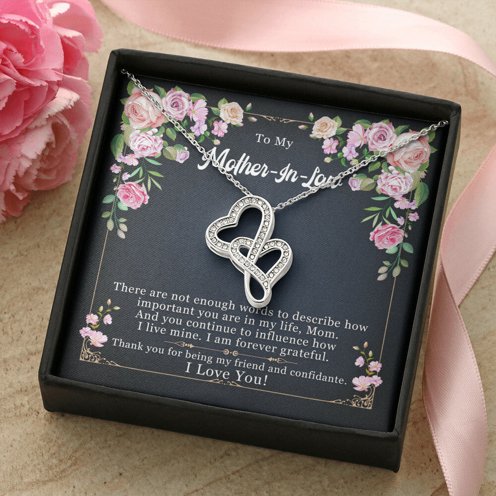 To Mother-In-Law - Mother's Day - Double Hearts Necklace