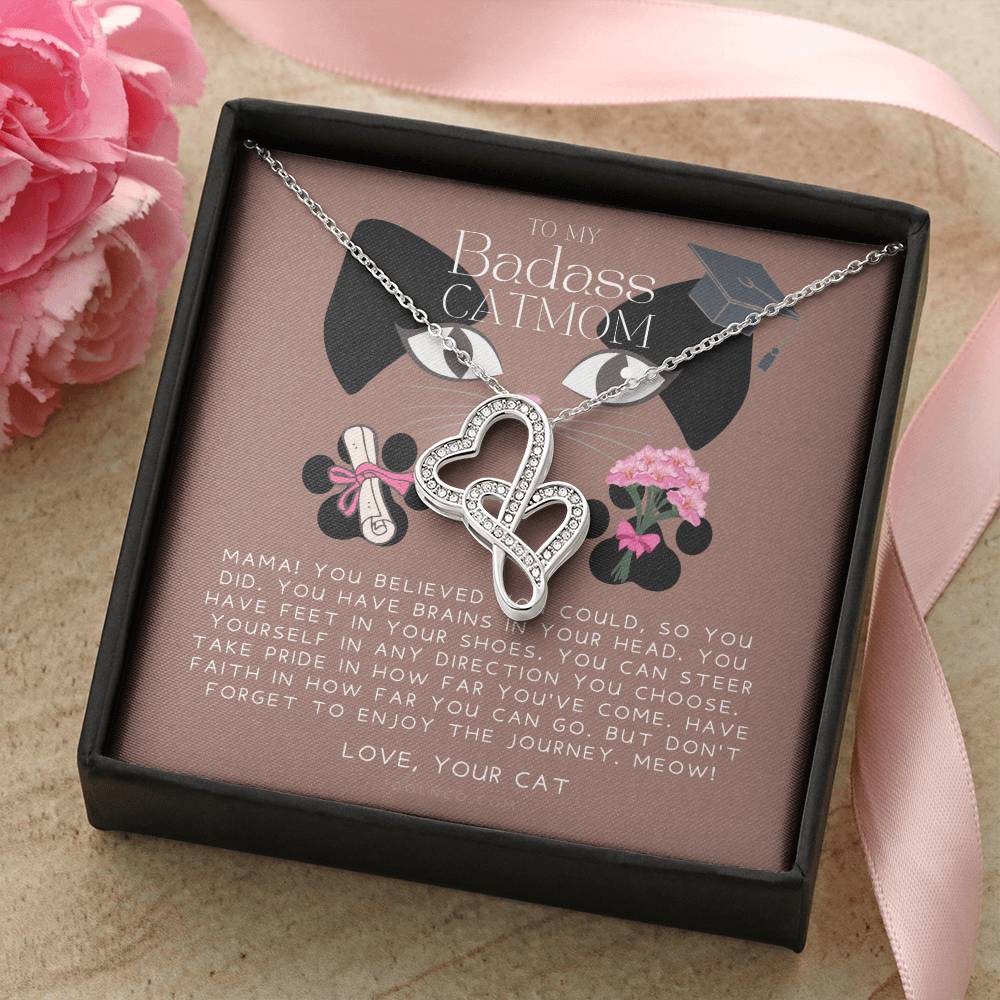 Interlocking Necklace Daughter Graduation Gift Necklace For Her College Graduation Gift For Her High School Senior Gra Double Hearts Necklace