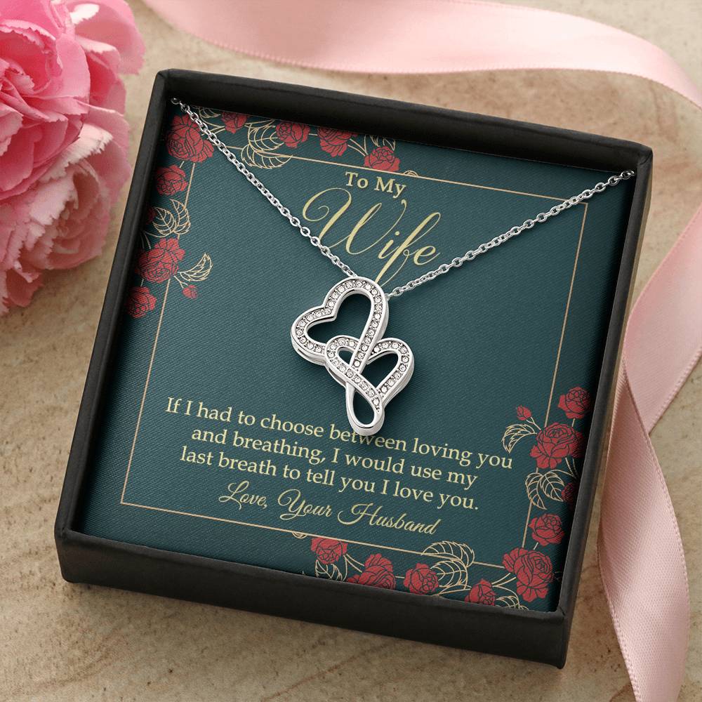 Husband To Wife - For Gift 1 Double Hearts Necklace
