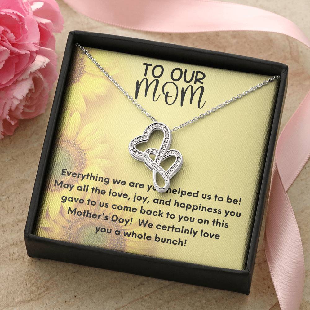 To Our Mom On Mother's Day! Happy Mother's Day Heart Necklace Gift For Mom Mother's Day Necklace Mother's Day Jewelry Double Hearts Necklace