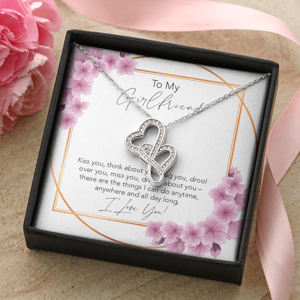 Joined Hearts Necklace To My Girlfriend Necklace For Girlfriend Girlfriend Jewelry Girlfriend Gift Anniversary Gift Fo Double Hearts Necklace