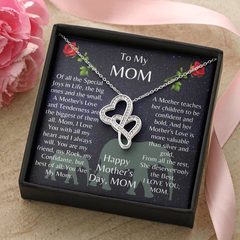 Exquisitely Beautiful The For Mom ???? Double Hearts Necklace