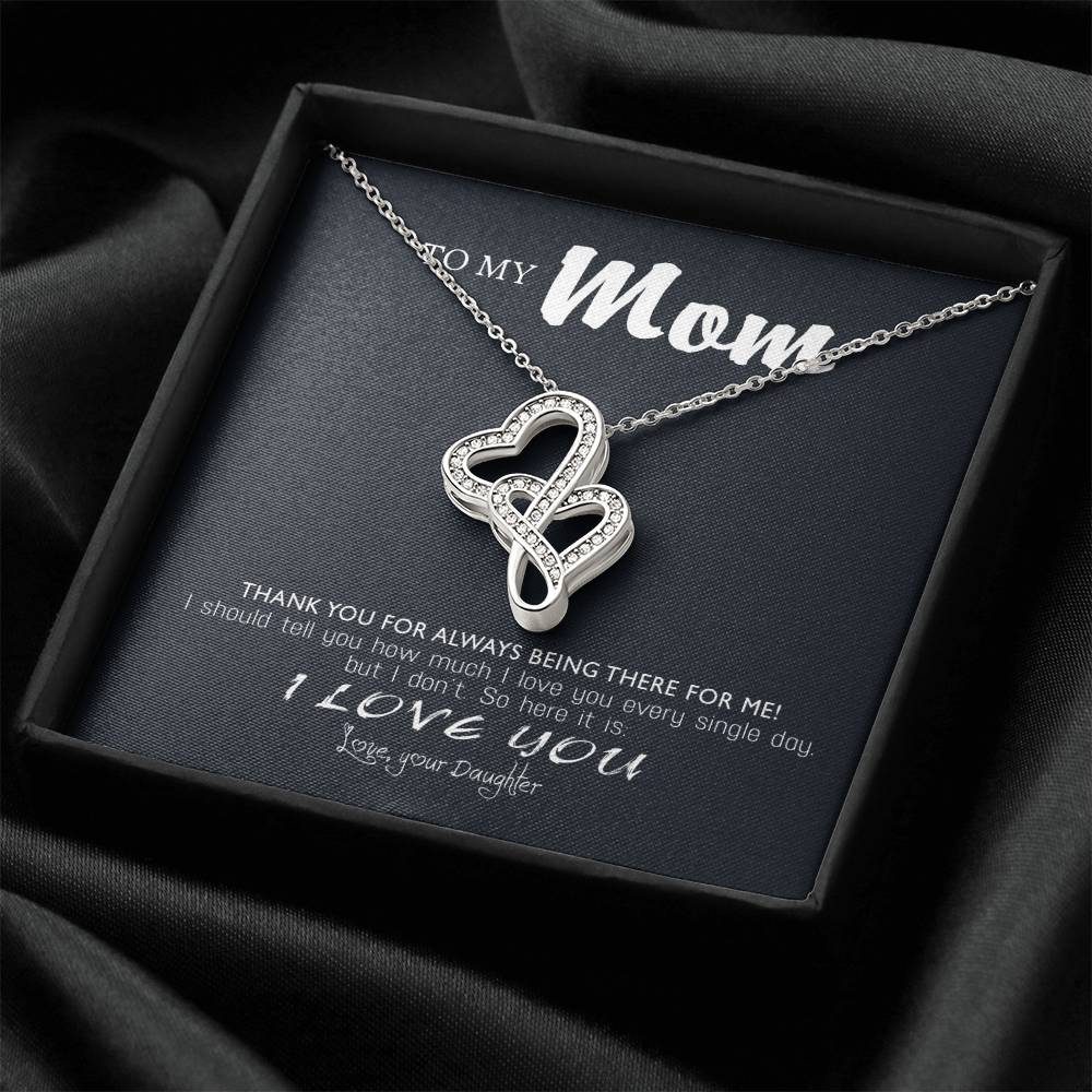 Perfect Gift For Mom Necklace Double Hearts Necklace