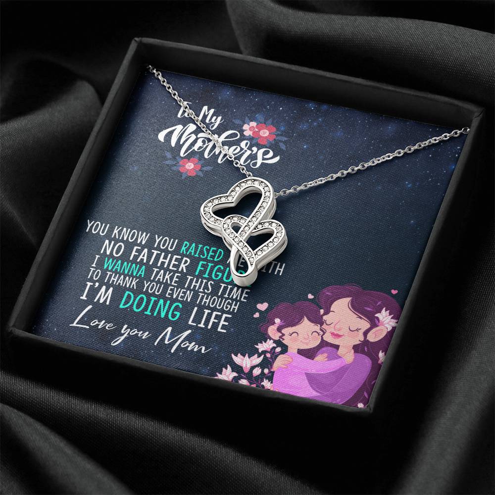 Dear Mom I Love You So Much Double Hearts Necklace