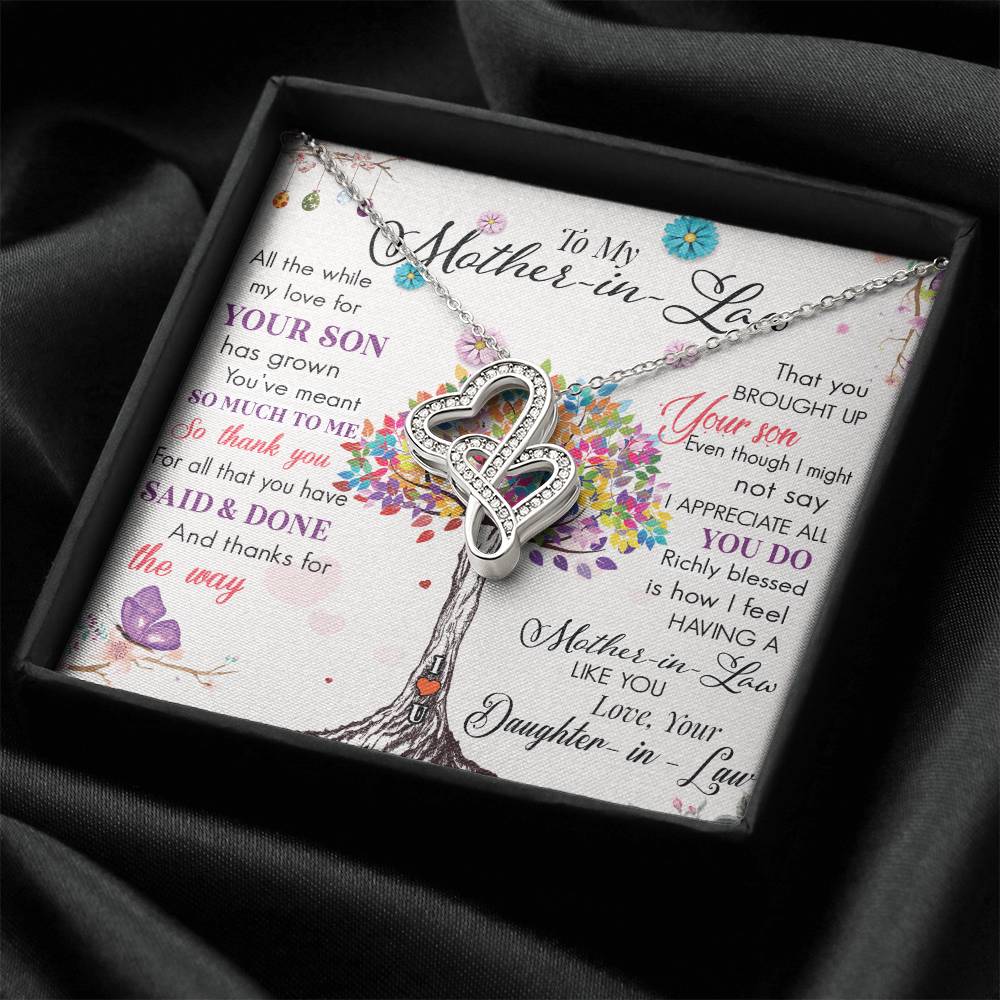 Birthday Gift For Mother Mother Gift Necklace Christmas Gift Meaningful Mother Gift 1 Double Hearts Necklace